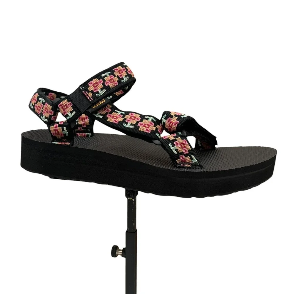 Teva Midform Universal Womens Sport Platform Sandals Size 7‎ Black Floral Multi